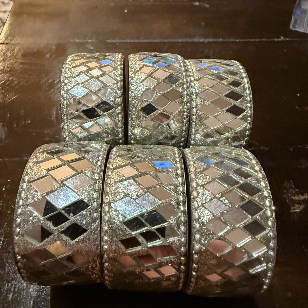 Diamond Mirror - Napkin Rings Set - Picture 4 of 5